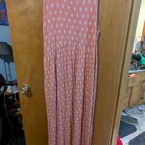 Pink Sleeveless Maxi Dress